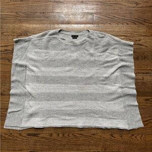 Massimo Dutti Italian-Made Gray Striped Sweater Poncho, Small